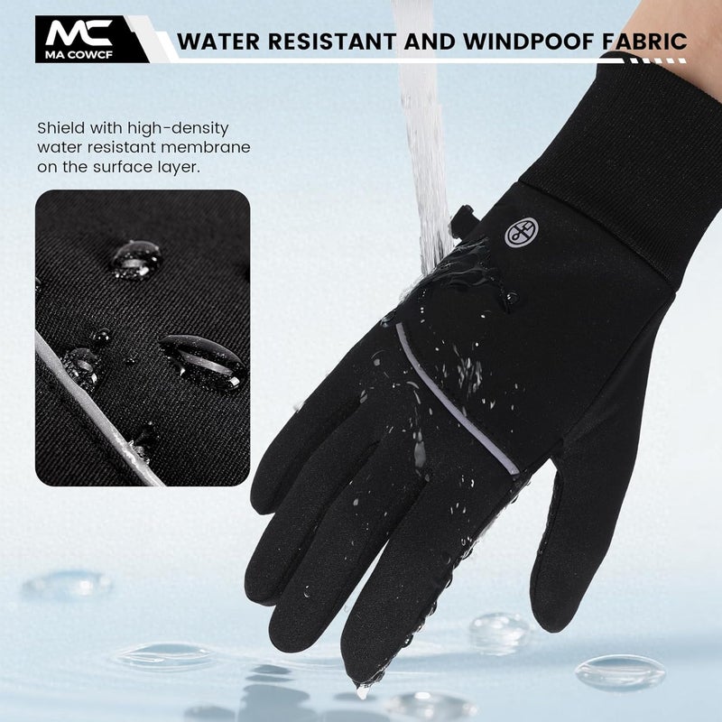 MA COWCF Winter Gloves for Men Women Waterproof Touchscreen Gloves Windproof Non-Slip Stretch for Cold Weather Warm Liner for Running Cycling Driving Hiking - Image 5